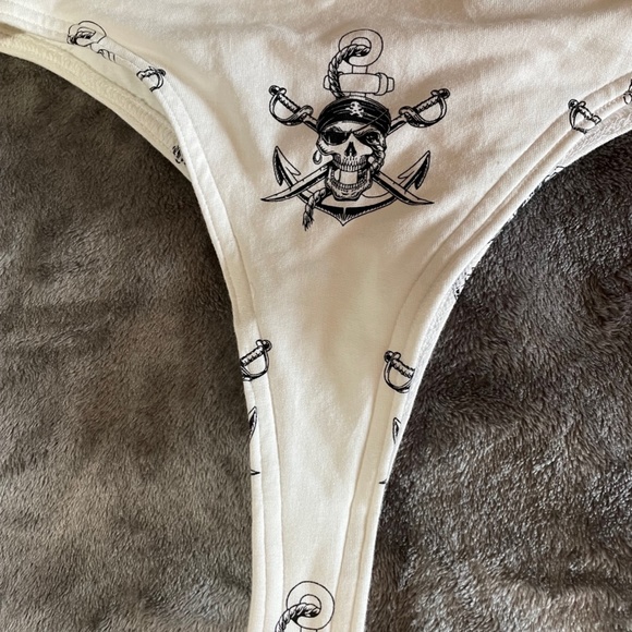 Pirate Swim Suit Thong. Pirates Treasure Body Suit. Over tights Work out Gear. - Picture 6 of 12